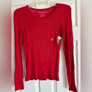 New with tags Aeropostale Women's Long Sleeve Crewneck Tee - Red
